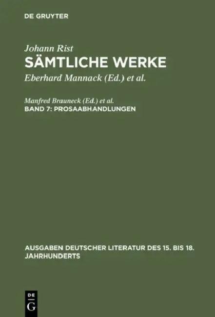 Prosaabhandlungen (English, Eberhard Mannack | Helga Mannack | Klaus Reichelt)