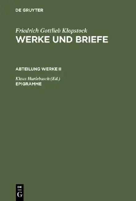 Epigramme (English, Klaus Hurlebusch)