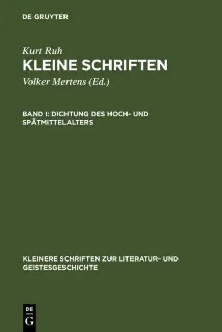Dichtung Des Hoch- Und Spätmittelalters (English, Volker Mertens | Kurt Ruh)
