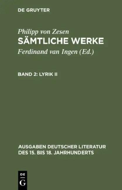 Lyrik II (English, Philipp Von Zesen | Ferdinand Van Ingen)