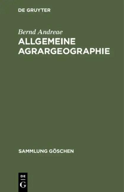 Allgemeine Agrargeographie (English, Bernd Andreae)