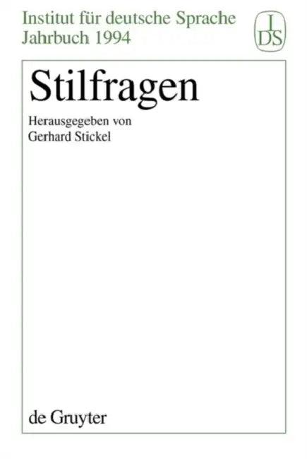 Stilfragen (English, Gerhard Stickel)