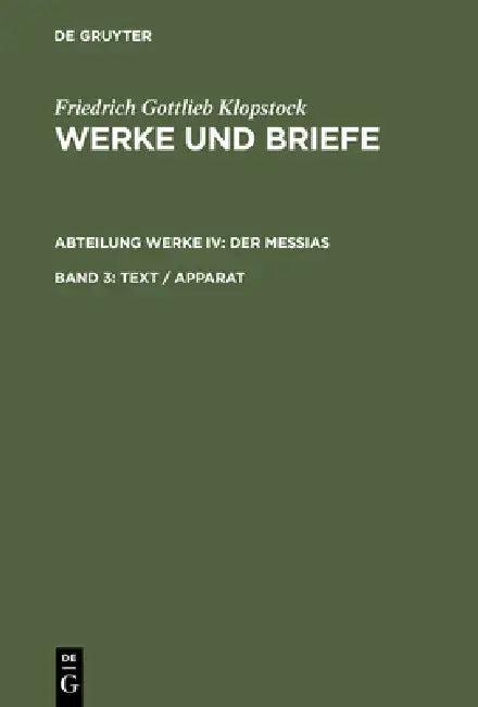 Text / Apparat (English, Friedrich Gottlieb Klopstock | Elisabeth Höpker-Herberg)