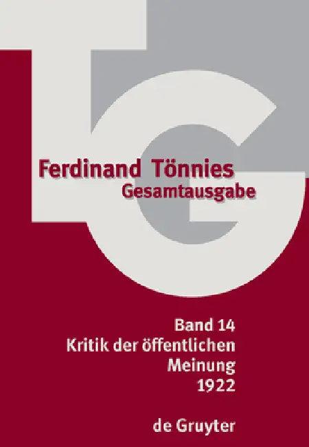 1922: Kritik Der Öffentlichen Meinung (English, Alexander Deichsel | Rolf Fechner | Rainer Waßner)