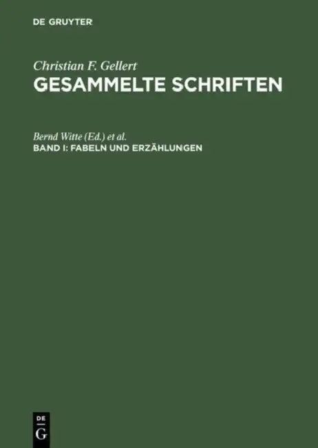 Gesammelte Schriften, Bd I, Fabeln und Erzählungen (English, Bernd Witte | Ulrike Bardt | Tanja Reinlein)
