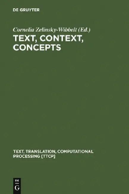 Text, Context, Concepts (English, Cornelia Zelinsky-Wibbelt)