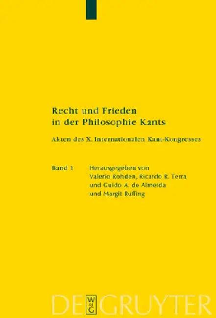 Recht Und Frieden in Der Philosophie Kants (English, Valerio Rohden)
