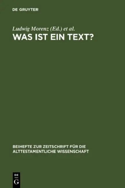 Was ist ein Text? (English, Ludwig Morenz | Stefan Schorch)