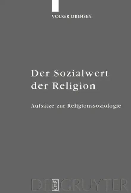 Der Sozialwert der Religion (English, Volker Drehsen | Christian Albrecht | Hans Martin Dober)
