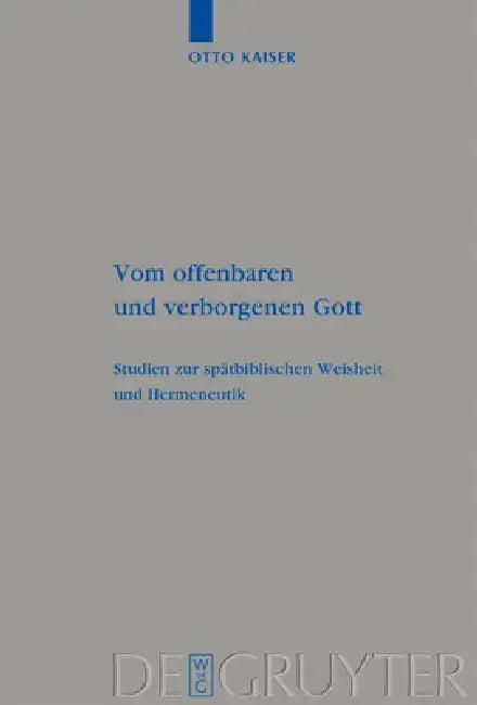 Vom offenbaren und verborgenen Gott (English, Otto Kaiser)