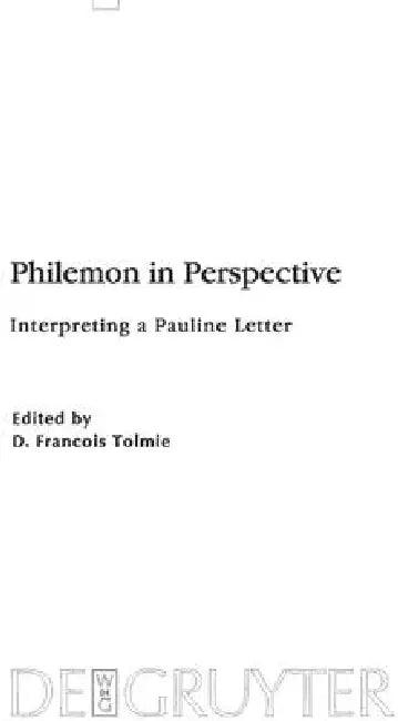 Philemon in Perspective (English, D. Francois Tolmie)