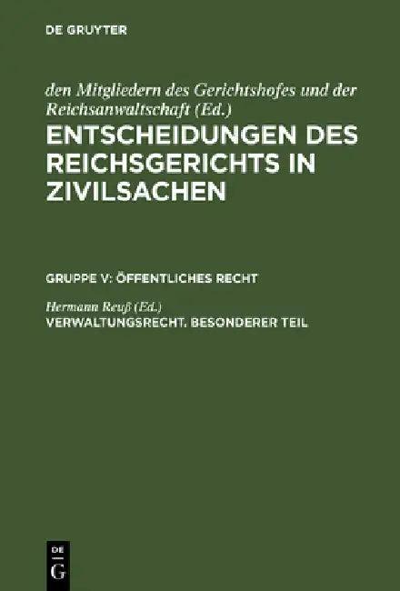 Verwaltungsrecht. Besonderer Teil (English, Hermann Reuß)
