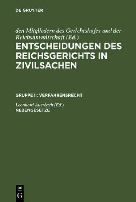 Entscheidungen des Reichsgerichts in Zivilsachen, Nebengesetze (English, Leonhard Auerbach)