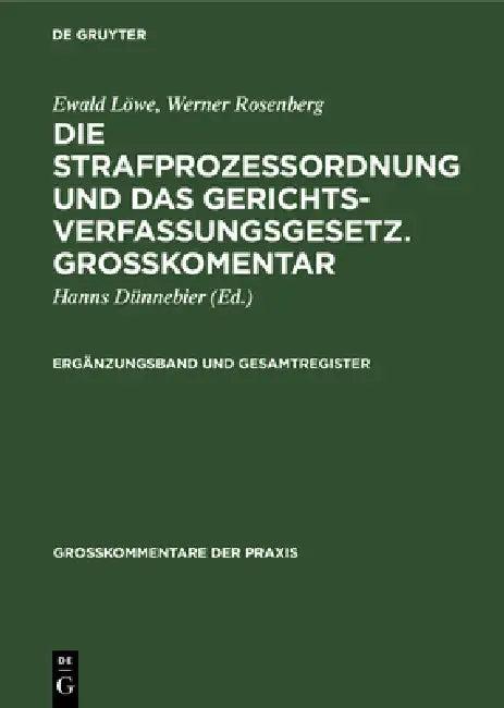 Ergänzungsband und Gesamtregister (English, Hanns Dünnebier | Heinrich Jagush | Else Koffka)