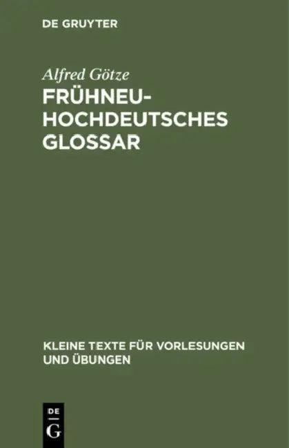 Frühneuhochdeutsches Glossar (English, Alfred Götze)