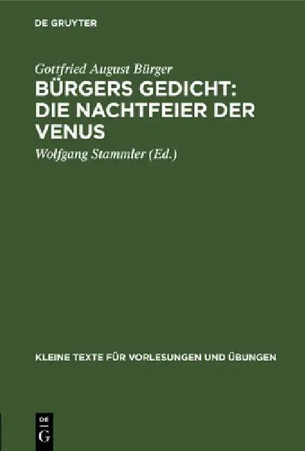 Bürgers Gedicht (English, Gottfried August Bürger | Wolfgang Stammler)