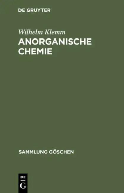 Anorganische Chemie (English, Wilhelm Klemm)