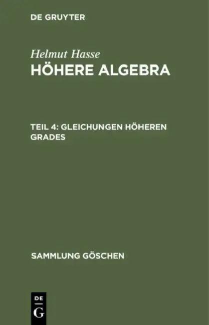 Gleichungen höheren Grades (English, Helmut Hasse)