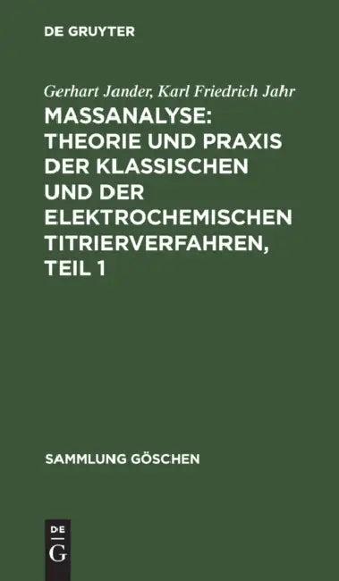 Maßanalyse (English, Gerhart Jander | Karl Friedrich Jahr)