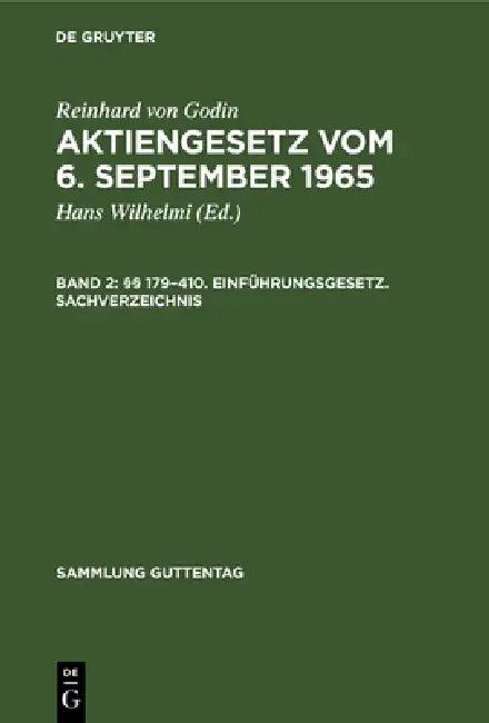 §§ 179-410. Einführungsgesetz. Sachverzeichnis (English, Hans Wilhelmi | Reinhard Von Godin)