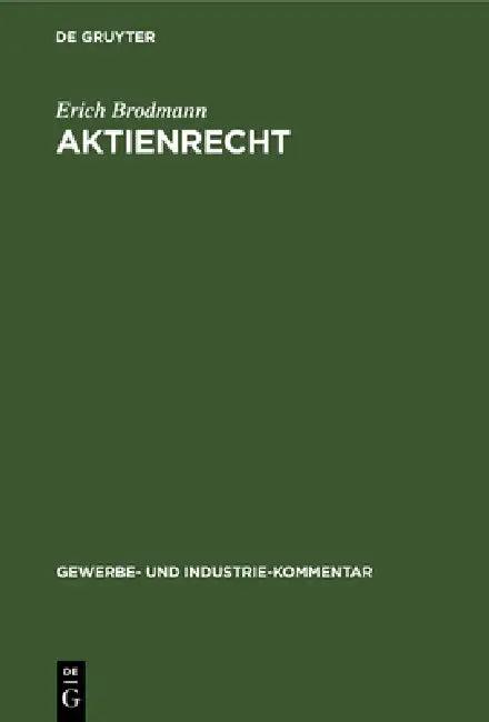 Aktienrecht (English, Erich Brodmann)
