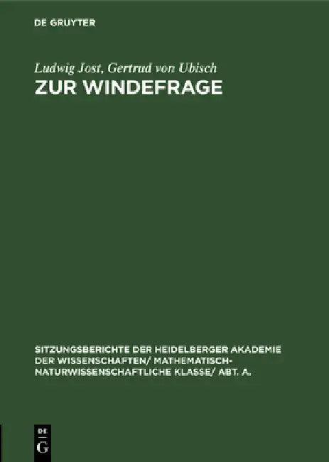 Zur Windefrage (English, Ludwig Jost | Gertrud Von Ubisch)