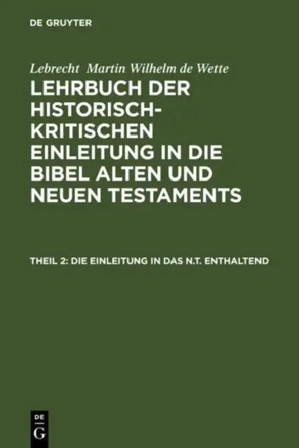Die Einleitung in das N.T. enthaltend (English, H. Messner | G. Lünemann)