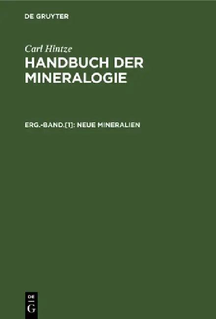 Neue Mineralien (English, Karl F. Chudoba | Carl Hintze)
