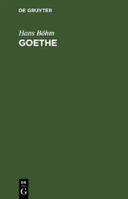 Goethe (English, Hans Böhm)