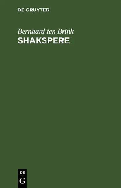 Shakspere (English, Bernhard Ten Brink)