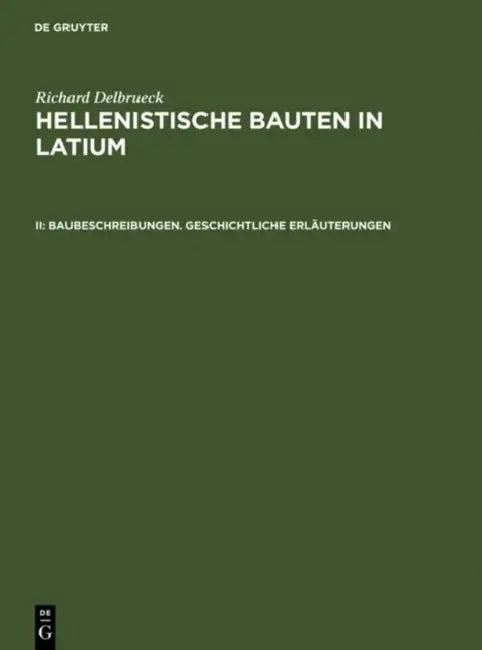 Baubeschreibungen. Geschichtliche Erläuterungen (English, Richard Delbrück)