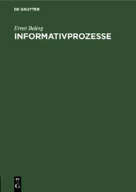 Informativprozesse (English, Ernst Beling)