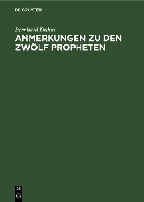 Anmerkungen Zu Den Zwölf Propheten (English, Bernhard Duhm)