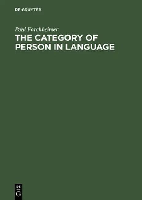 The Category of Person in Language (English, Paul Forchheimer)