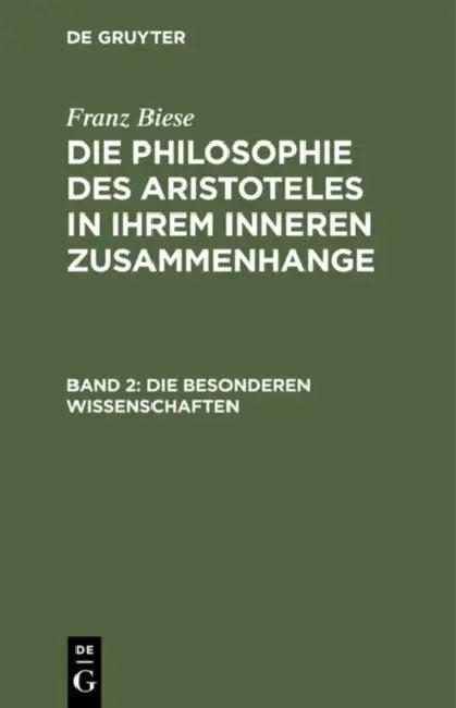 Die Besonderen Wissenschaften (English, Franz Biese)
