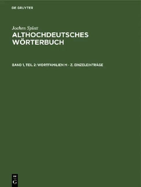 Wortfamilien M - Z. Einzeleinträge (English, Jochen Splett)