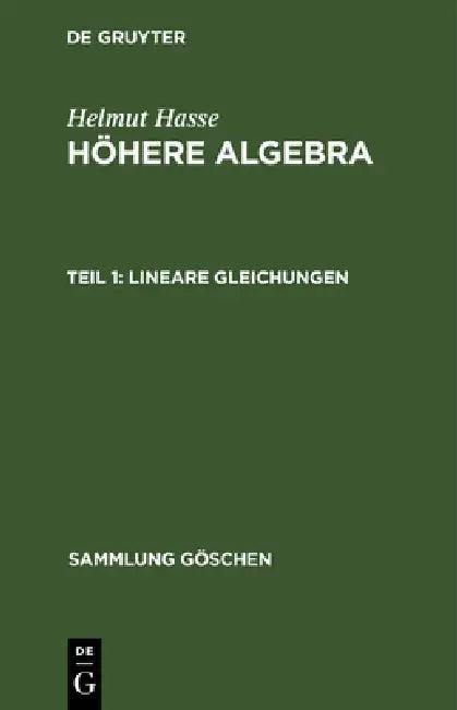 Lineare Gleichungen (English, Helmut Hasse)