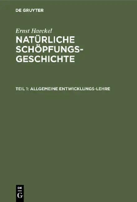 Allgemeine Entwicklungs-Lehre (English, Ernst Haeckel)