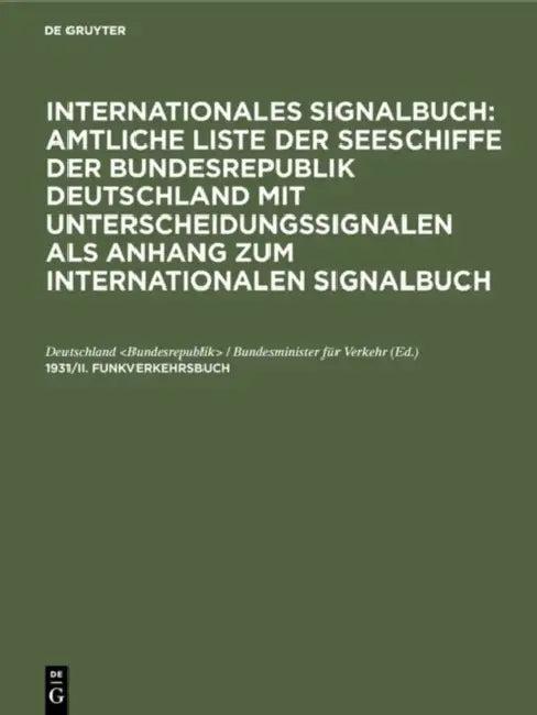 1931/II. Funkverkehrsbuch (English, Deutschland)