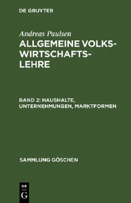 Haushalte, Unternehmungen, Marktformen (English, Andreas Paulsen)