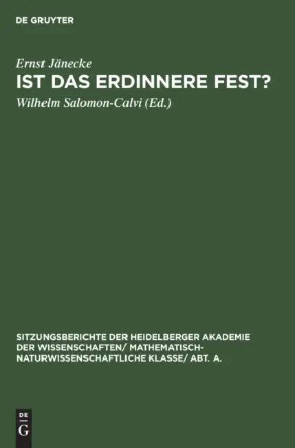 Ist Das Erdinnere Fest? (English, Ernst Jänecke | Wilhelm Salomon-Calvi)