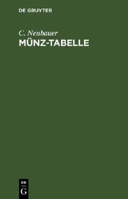 Münz-Tabelle (English, Carl Neubauer)