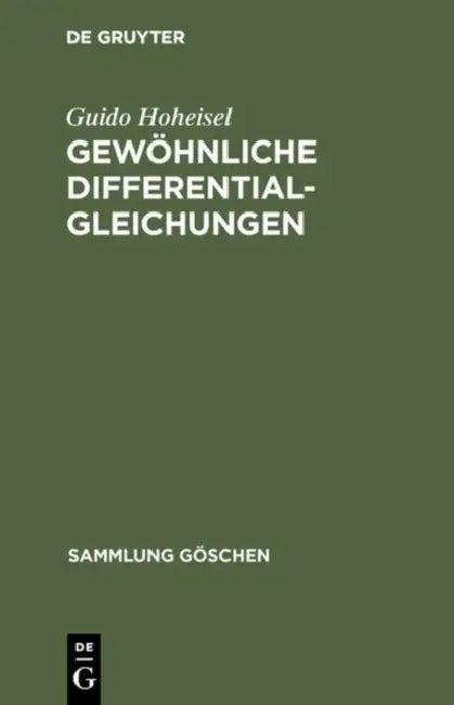 Gewöhnliche Differentialgleichungen (English, Guido Hoheisel)