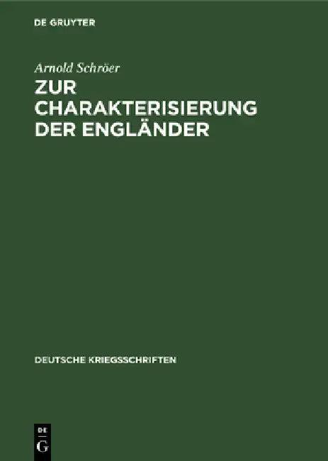 Zur Charakterisierung Der Engländer (English, Arnold Schröer)