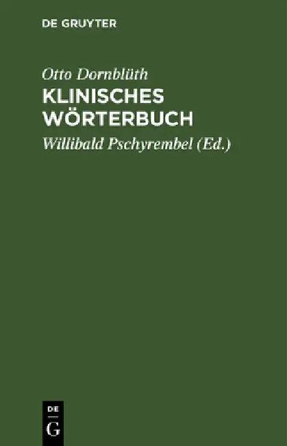 Klinisches Wörterbuch (English, Otto Dornblüth | Willibald Pschyrembel)
