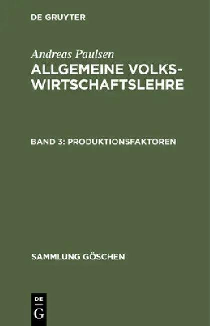 Produktionsfaktoren (English, Andreas Paulsen)