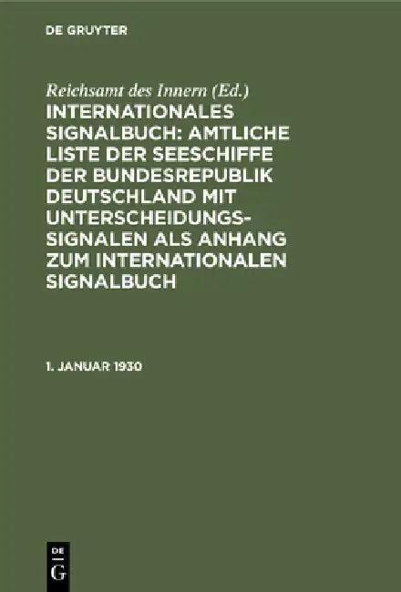 1. Januar 1930 (English, Reichsamt Des Innern)