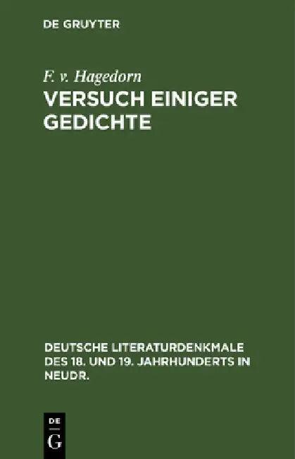 Versuch Einiger Gedichte (English, F. V. Hagedorn)