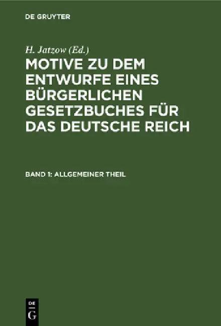 Allgemeiner Theil (English, H. Jatzow)