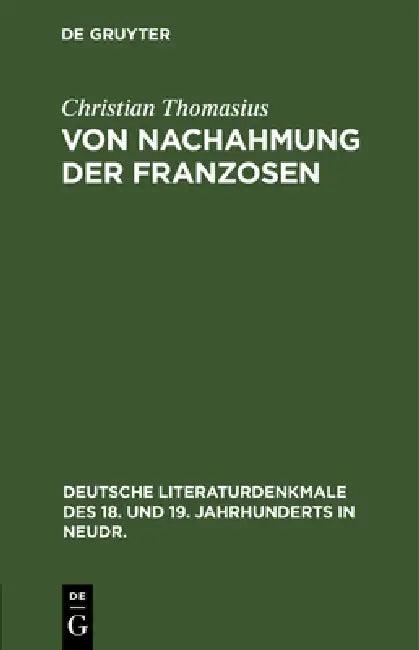 Von Nachahmung Der Franzosen (English, Christian Thomasius)